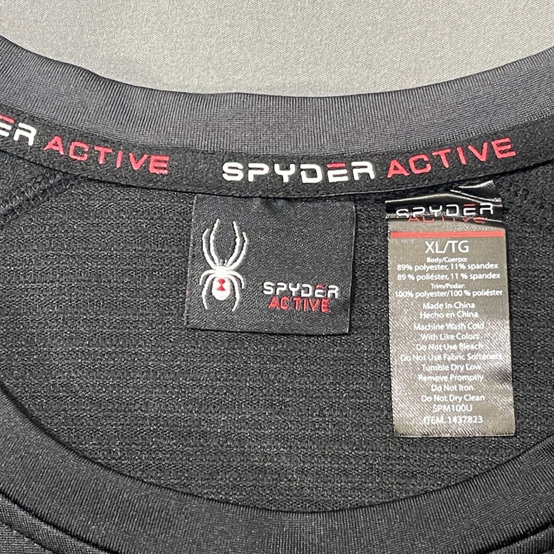 Spyder Active Compression Shirt Mens XL Black Long Sleeve Athletic Base Layer gallery