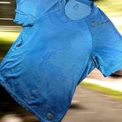 Nike Pro Shirt Men XL Blue Fitted Geometric Textured Short Sleeve Swoosh Gym