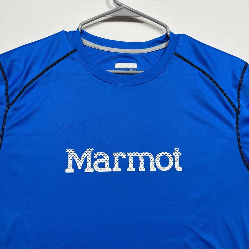 Marmot Men's Windridge Short Sleeve Tee Shirt Men’s Size Extra Large Color Blue gallery