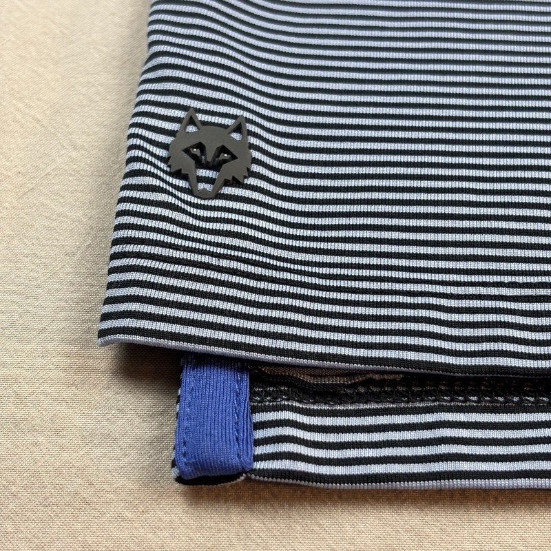 Greyson Polo Shirt Mens Size 2XL Performance Golf Wolf Logo Stripe Spread Collar gallery