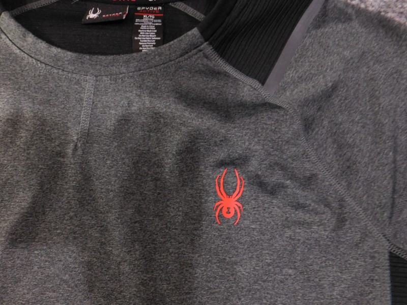 Spyder Active Shirt Mens XL Gray Long Sleeve Performance Pullover ProWB Logo gallery