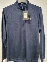 Mens long sleeve under armour half zip medium blue