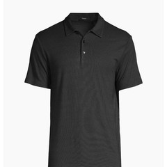 Theory Men’s Bron C Anemone Polo Shirt Black Multi Size M