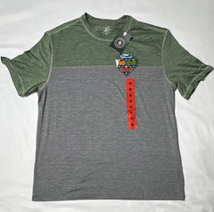 G.H. Bass & Co. For Hard Service Men’s M Green/Gray Colorblock Crew Tee