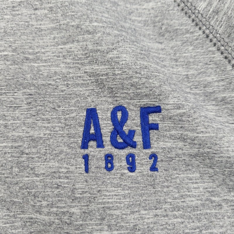 Abercrombie & Fitch 1/4 Zip Pullover Mens Medium Gray Performance Embroidery gallery