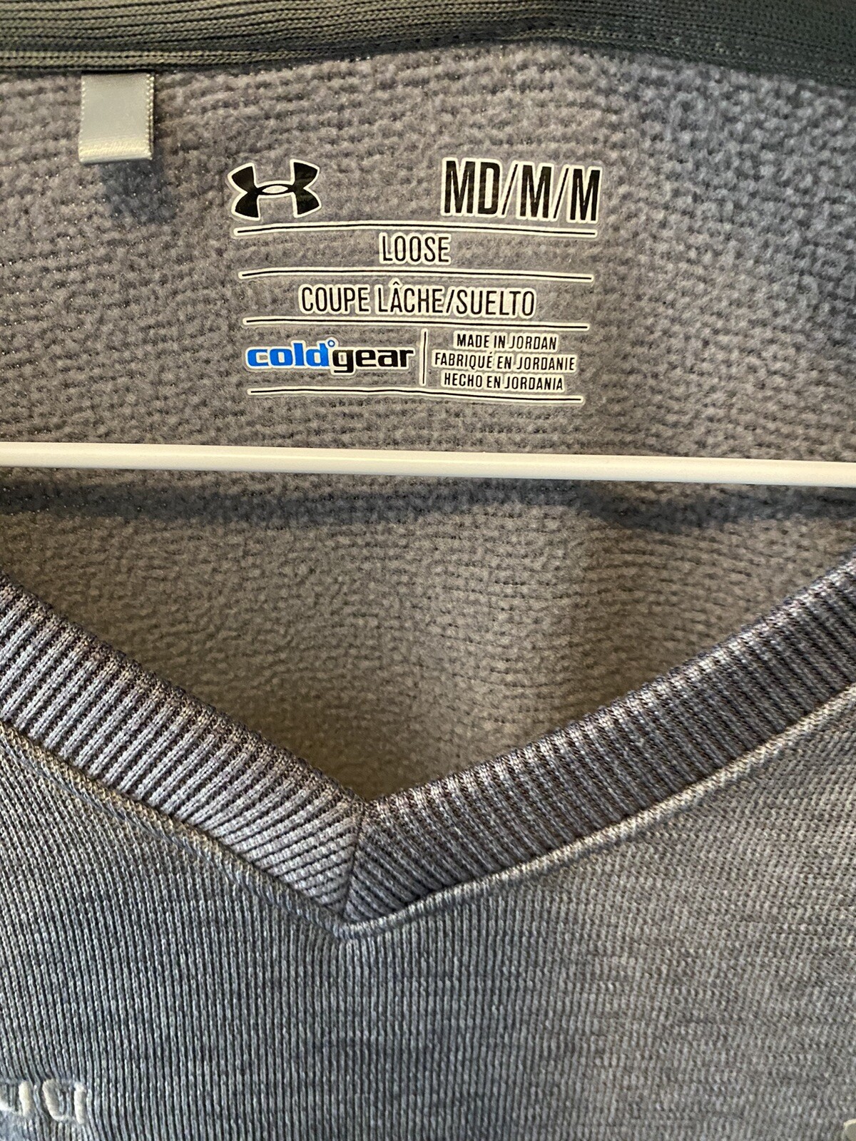 Under Armour Mens Medium Cold Gear Long Sleeve V-neck Fleece Lined- CSU Emb, gallery