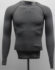 UNDER ARMOUR HEATGEAR LONG SLEEVE COMPRESSION SHIRT CARBON HEATHER NEW SZ SMALL