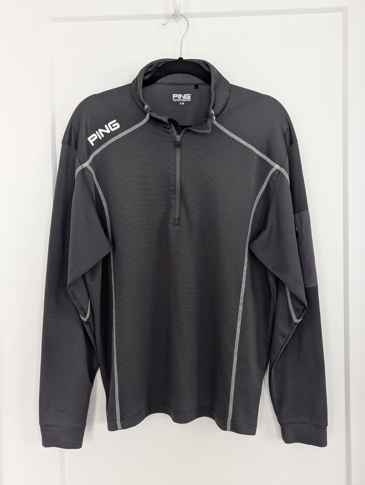Ping Sensorcool Mens L Dark Gray 1/4 Zip Pullover Activewear Athleisure Golf gallery