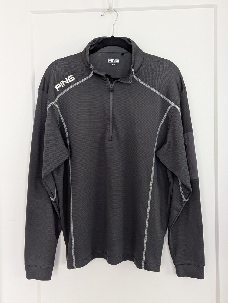 Ping Sensorcool Mens L Dark Gray 1/4 Zip Pullover Activewear Athleisure Golf