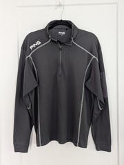 Ping Sensorcool Mens L Dark Gray 1/4 Zip Pullover Activewear Athleisure Golf