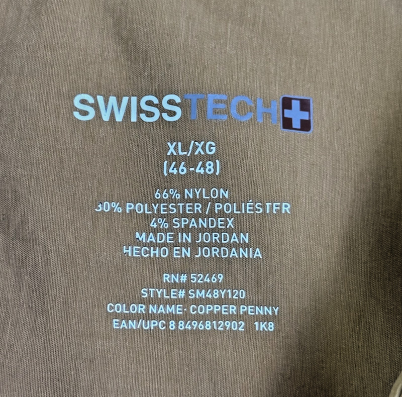 Swiss Tech Shirt Mens Sz XL (46-48) Copper Penny Performance L/S UPF 30 ButtonUp gallery