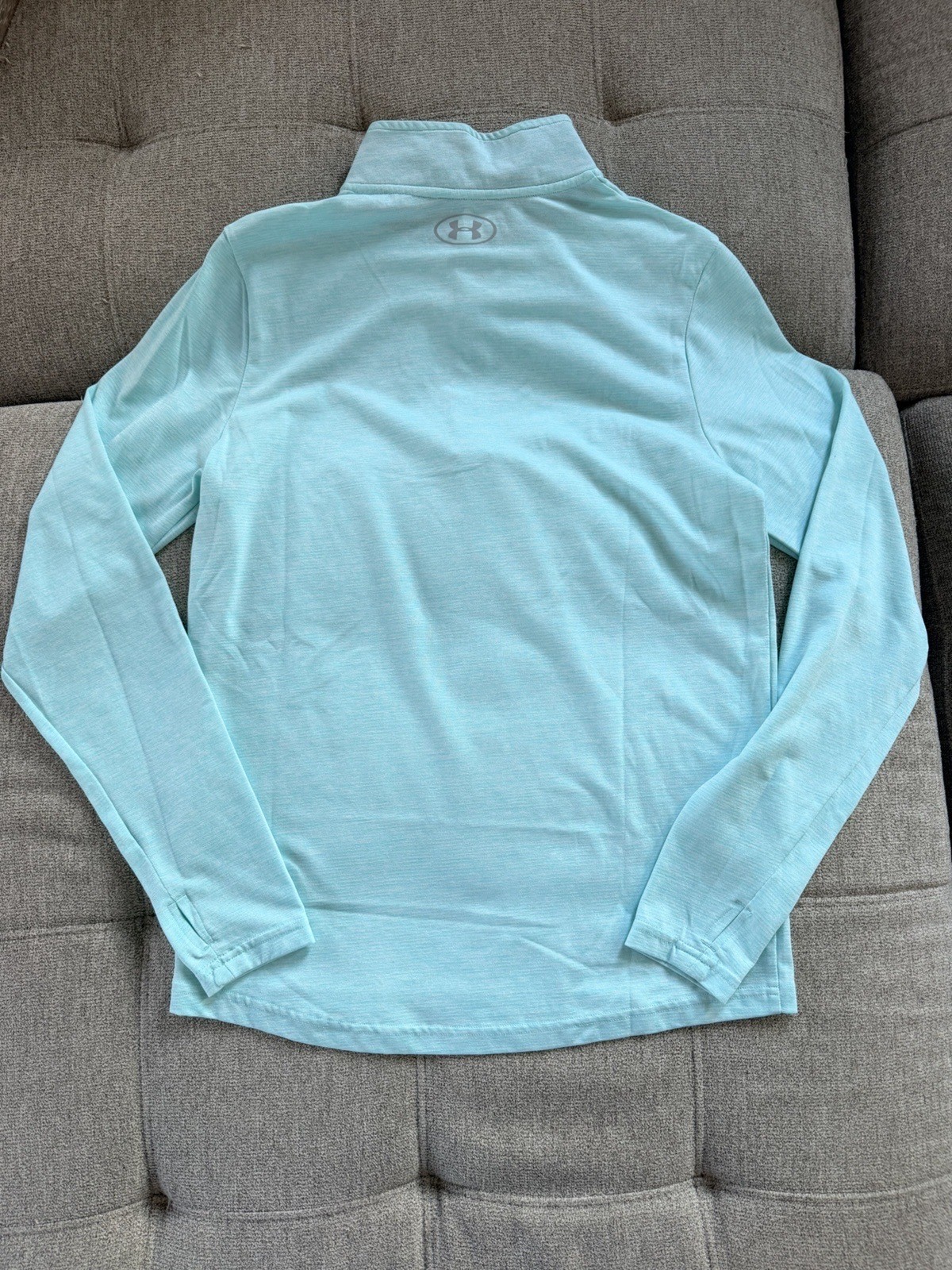 Under Armour threadborne 1/4 zip Fitted Heat Gear Small Blue Teal gallery