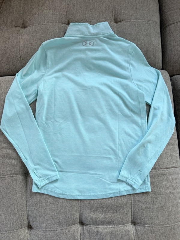 Under Armour threadborne 1/4 zip Fitted Heat Gear Small Blue Teal gallery