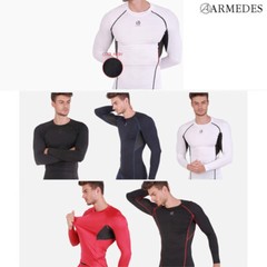 ARMEDES Mens Skin Compression Baselayer Activewear Mesh Long Sleeve Shirt R142