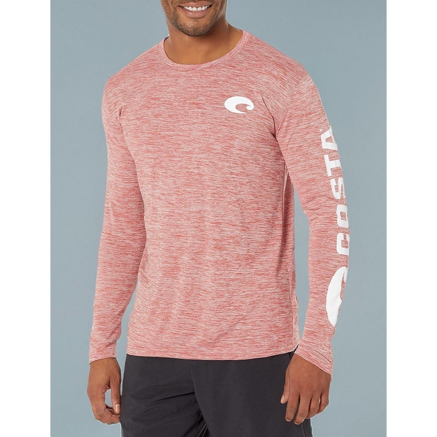 Costa Del Mar Red Heathered UPF 50 LongSleeve Technical Crew Performance Shirt S gallery