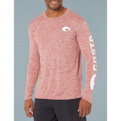 Costa Del Mar Red Heathered UPF 50 LongSleeve Technical Crew Performance Shirt S