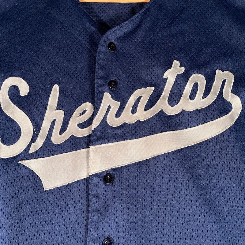 Vintage Wilson Baseball Jersey XL Mesh Button Front Sheraton USA 90s gallery