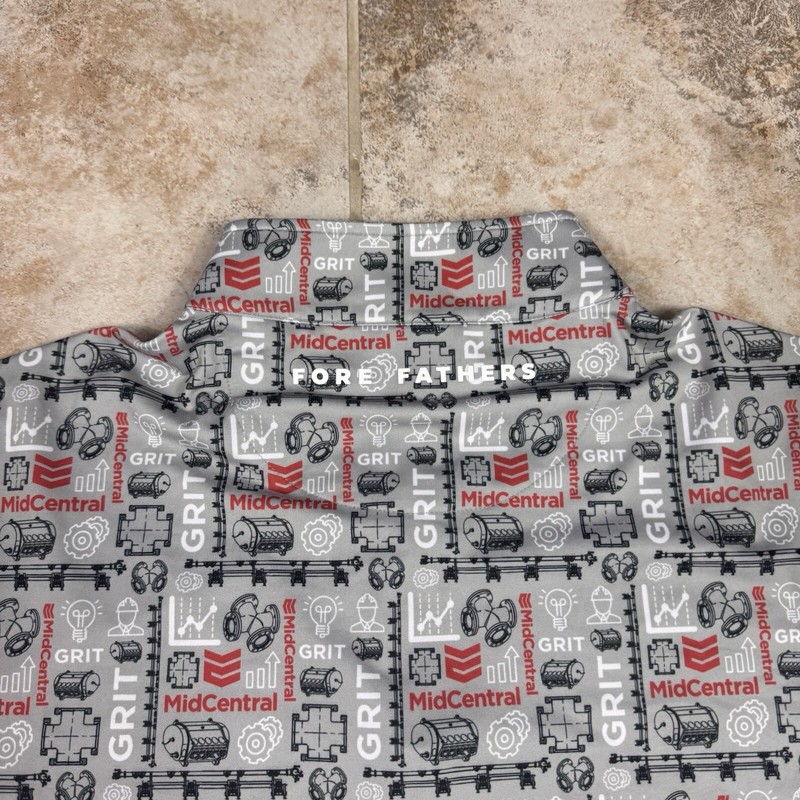 Fore Fathers Golf 1/4 Zip Pullover Mens Medium All Over Print Long Sleeve gallery