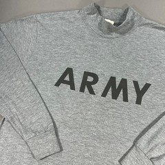 US Army Physical Fitness Long Sleeve PT Shirt Gray Mens Large Military Issue