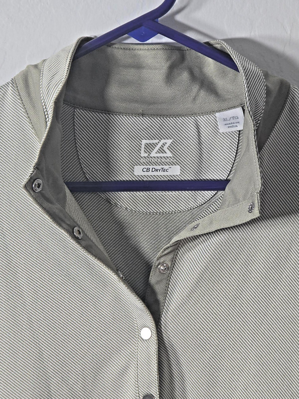 Cutter and Buck CB Drytec Men's XL - Long Sleeve Polo Pullover with Snaps gallery