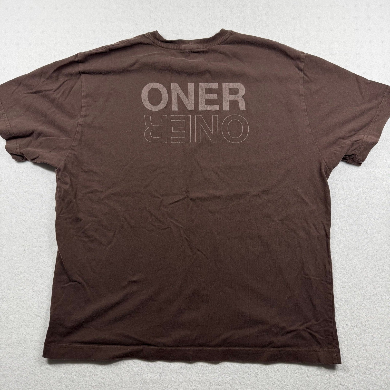 ONER ACTIVE Oversized T-Shirt Brown Unisex Boxy Crewneck Tee Best Fit Large gallery