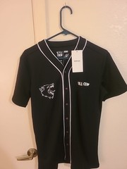 NWT Kill Crew Porrada Series Baseball Jersey Shirt Mens M Black Wolf Graphic