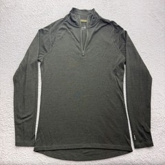 Smartwool Mens Merino Wool Quarter Zip Base Layer Top Dark Green Size Medium