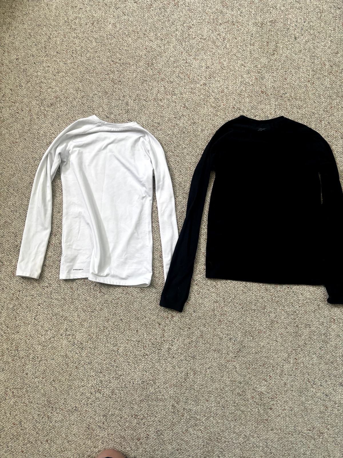 Reebok Speedwick Dry Dri Fi Kids White (Large) Black (XL) Long Sleeve Two Shirts gallery