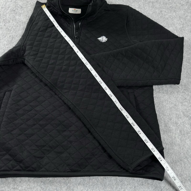 Marine Layer Corbet Quarter Zip Pullover Fleece Black M gallery