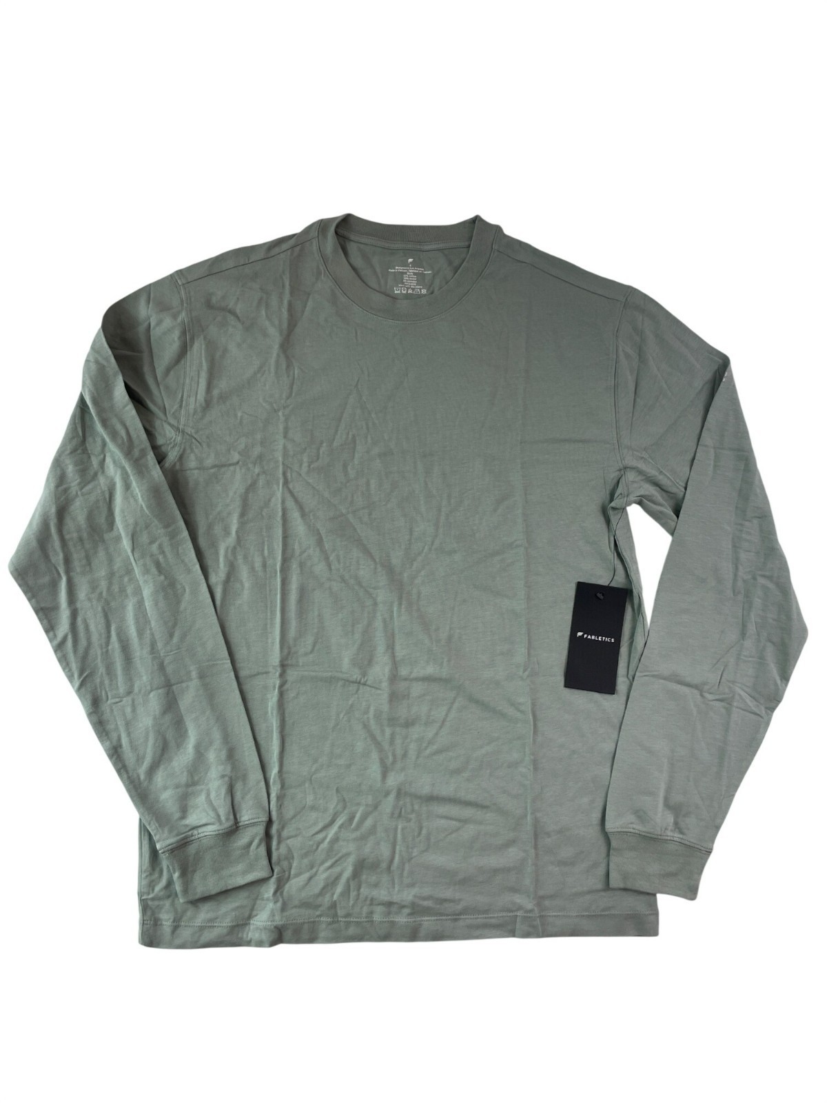 Fabletics 24/7 Long Sleeve Tee Sage Grey Men's Size Small Cottom Modal NWT gallery