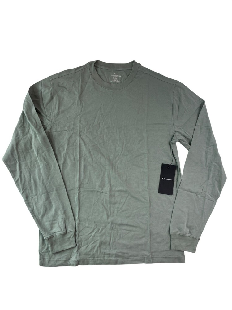 Fabletics 24/7 Long Sleeve Tee Sage Grey Men's Size Small Cottom Modal NWT