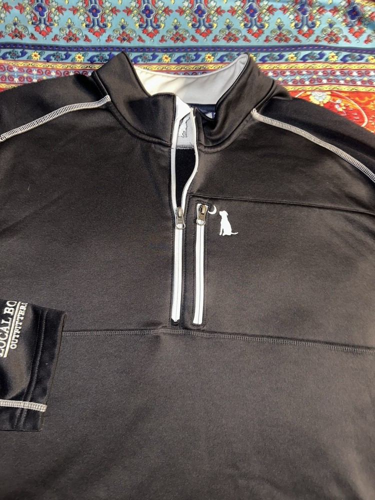 Local Boy Outfitters 2X Black Mock Neck Quarter Zip Pullover Long Sleeve Top