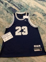 NWT Nike Air Jordan Essentials Summer Jersey Navy Blue White & Grey Men’s Sz M