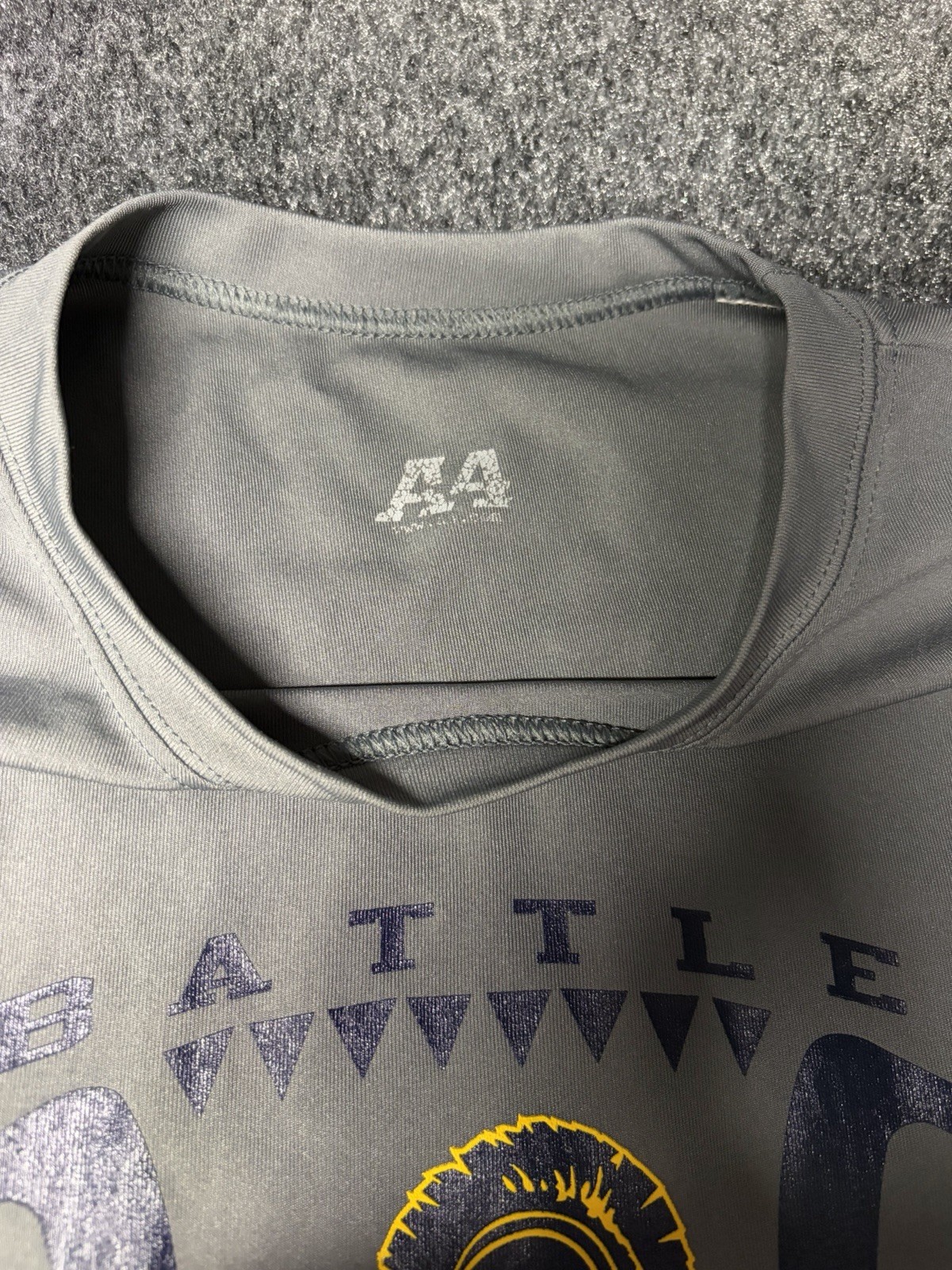 Augusta Men’s L Athletic Fit Gray Breathable Football Graphic Crew Neck T-Shirt gallery