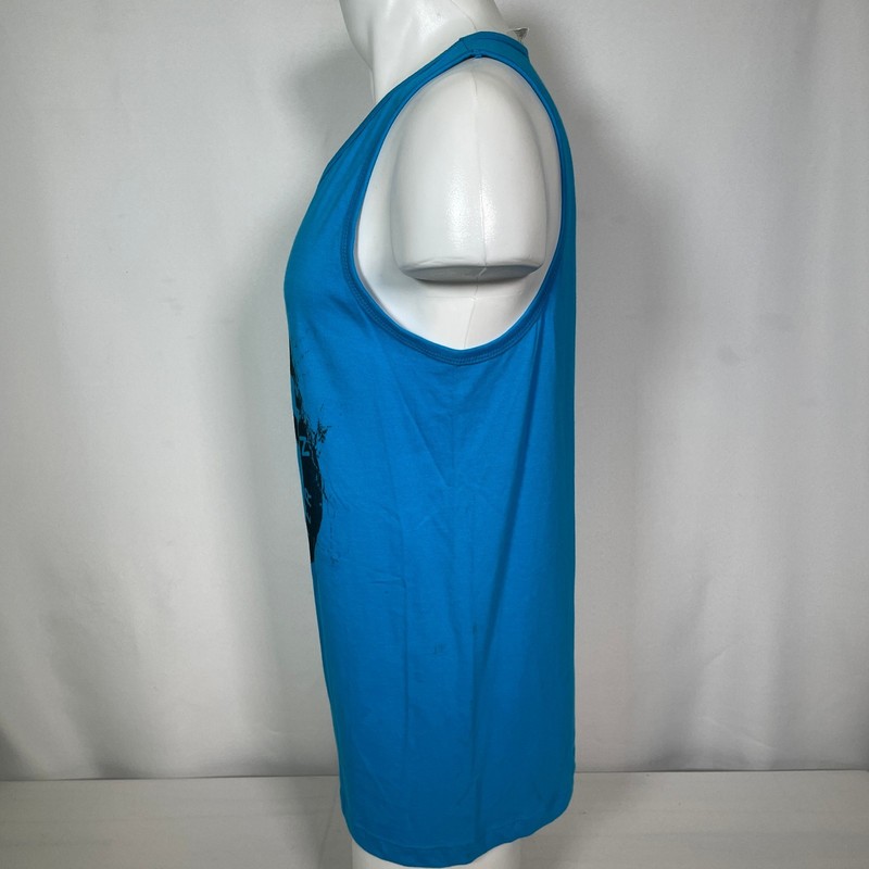 Mandalorian Bounty Hunter Mythosaur Logo Star Wars Blue Tank Top Men's SMALL gallery