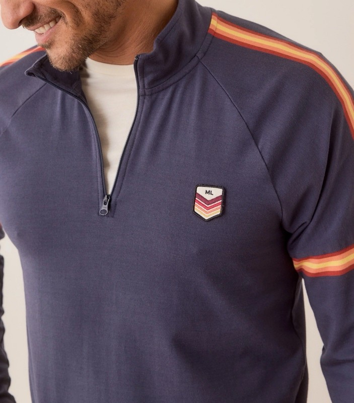 Marine Layer Archive 1/4 Zip Pullover Mens Size XXL Blue Stripe Very Soft NWT gallery