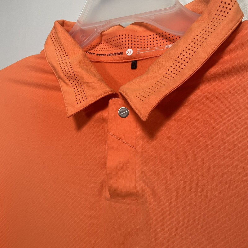 Nike Tiger Woods Collection Performance Dri-fit Polo Short Sleeve Mens XL Orange gallery