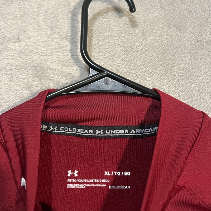 Under Armour ColdGear Mock Shirt Mens XL Red Long Sleeve Thermal Base Layer gallery