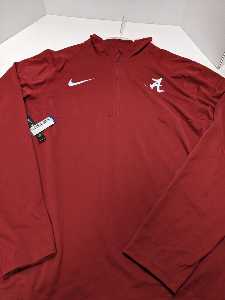 NIKE MEN'S XL DRI FIT SEC M UA COACH RED MOCK NECK QUARTER ZIP LONG SLEEVE