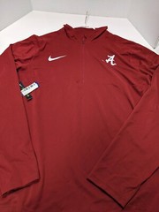 NIKE MEN’S XL DRI FIT SEC M UA COACH RED MOCK NECK QUARTER ZIP LONG SLEEVE