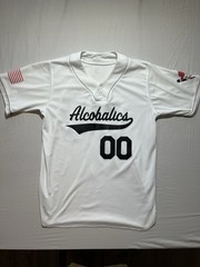 Alcobalics Men’s Baseball Jersey, 00, USA, Size Large