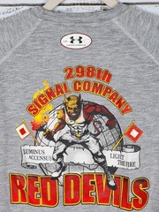 Red Devils Under Armour Loose Heat Gear T Shirt Mens Sz L Decorated US Army Unit