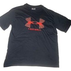 Under Armour Men’s Large Regular Fit Heat Gear Black With Red Football Print