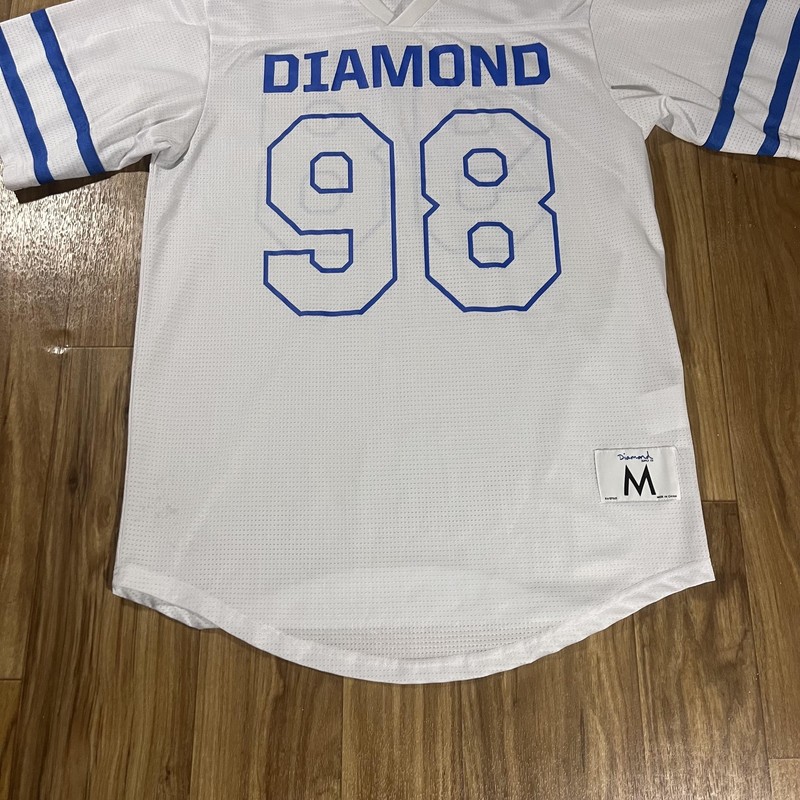 Diamond Supply Co. Shirt Mens Medium White 98 Mesh Football Jersey Skate Top gallery