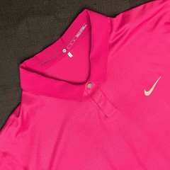 Nike Golf Tiger Woods Velocity Max Embossed Polo 639824 602 Fire Berry Sz XL