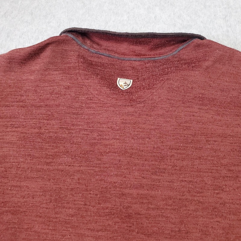 Kuhl Ryzer Pullover Mens Med Burnt Red 1/4 Zip Stretch Hiking Base Layer Knit gallery