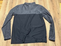 GAP Fit Shirt, Men’s Large Black Gray Long Sleeve Shirt 1/4 Zipper Athletic Wear
