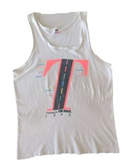 Vintage 80s Single Stitch Running Workout Tank Top Training For The Rock 1989