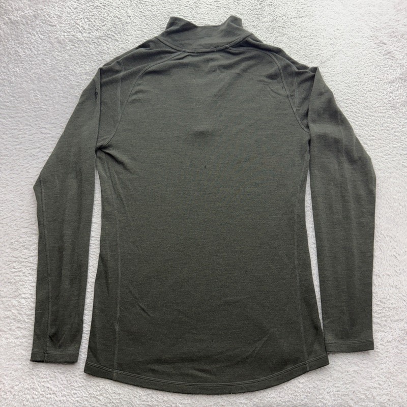 Smartwool Mens Merino Wool Quarter Zip Base Layer Top Dark Green Size Medium gallery