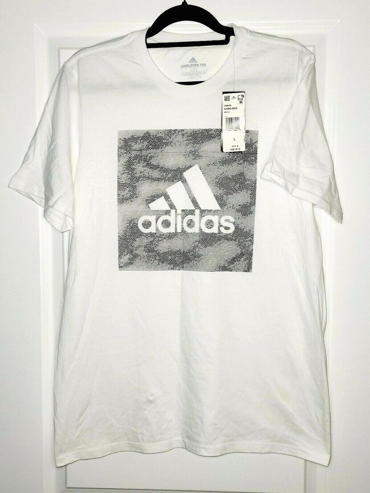 Adidas Amplifier T-Shirt Men's Large Short Sleeve White New with Tags Casual Tee